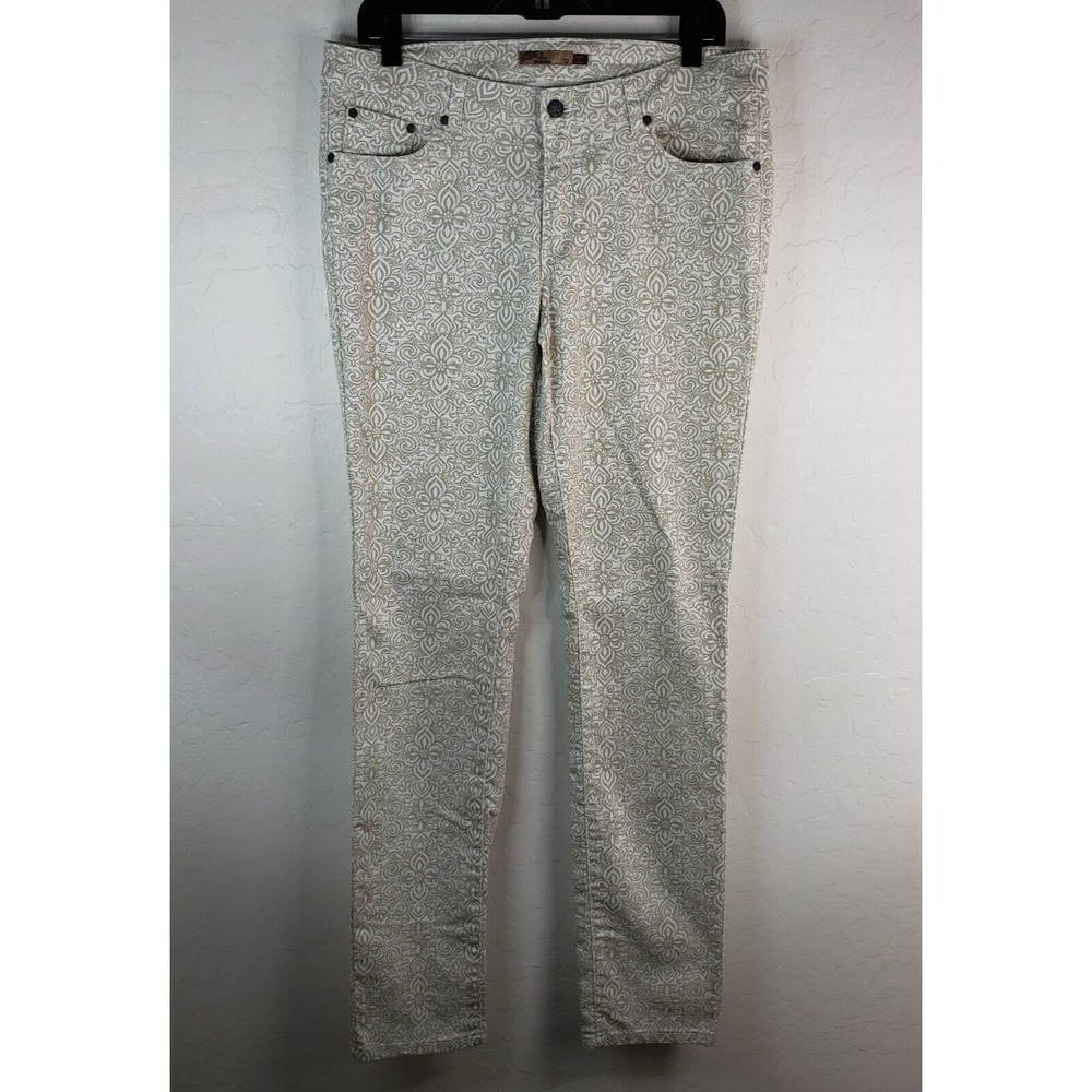 Prana Jeans Pants Women's Size 12 Straight Leg 5 Pocket Design Paisley‎ Floral